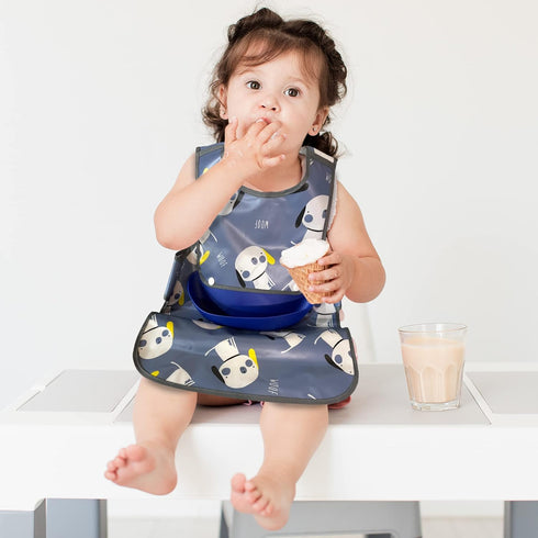 Plastic Bib - Easiest Bib to Clean, No Washer/Dryer or Scrubbing Needed, 1T-3T