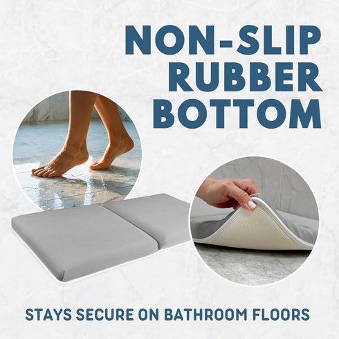 Elbow Set Elbow Baby Bath Kneeler and Rest Pad - Non-Slip Quick Dry Bath Kneeling Pad and Bath Rest Pad with Pockets