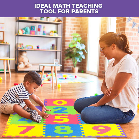 pete's choice 0 9 10 Safe Non Toxic Numbers Mat - Thick & Soft to Flooring Mat, Tiles | Early Math Learning | Kids