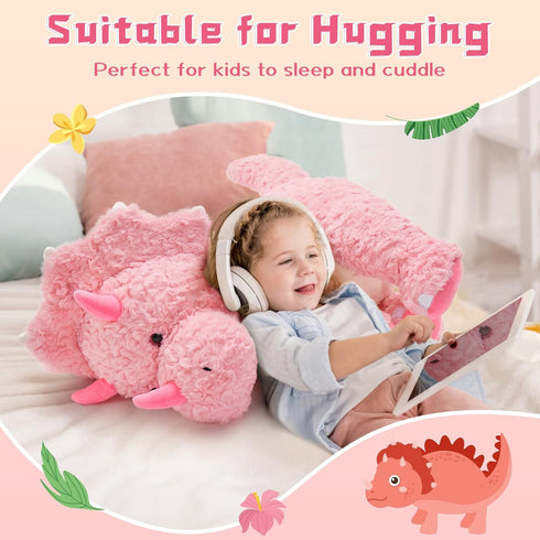 24inch Tezituor Large Pink Dinosaur Stuffed Animals, Large Stuffed Dinosaur Plush Toys for Boys Girls, Hugging Soft