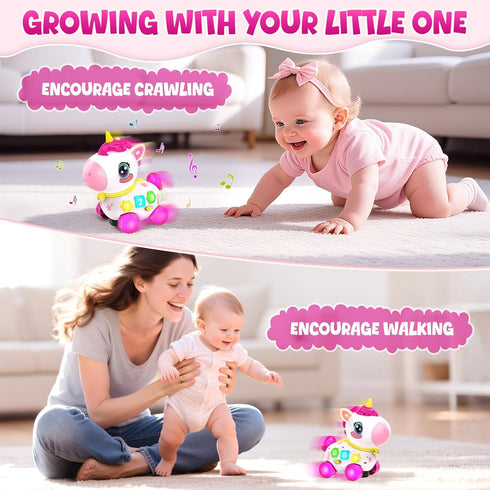 Kleikyerel 1 6-12-18 1st 1 Toy for Year Old Girl Gifts, Unicorn Baby Toys Months, Musical Learning Toy, Birthday Gift