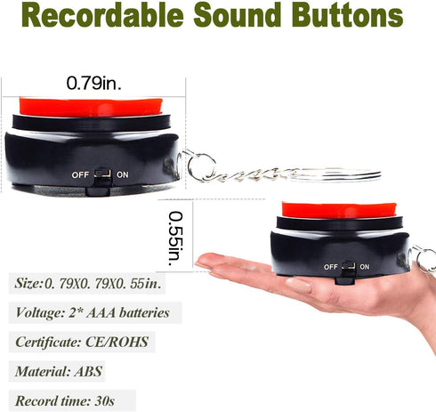 Recordable Talking Button with Keychain, 30s Voice Recording Time for Your Own Words