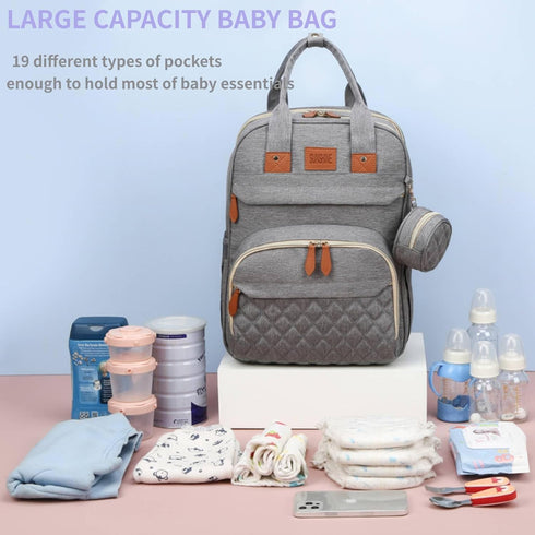 Loyybee Backpack, Pack Diaper Bag Baby Diaper Bag with Changing Station Multifunctional Travel Baby Bag, Waterproof