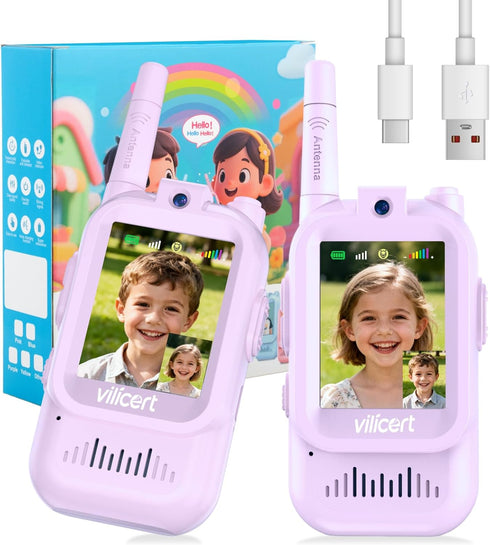 vilicert Kids Video Walkie Talkies for Girls Ages 3-12, Christmas Gifts for Kids