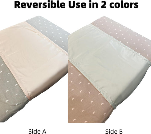 AKISS Set Reversible Satin Crib Sheet and Pillow Cover for Babies - Champagne & Mint