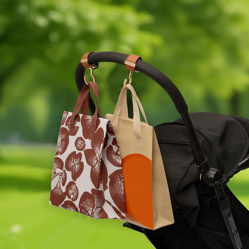MTTBmrt 2 Pack Clip|360 66lb Stroller Hooks,Strong Synthetic Leather Hook-and-Loop Fastener&High-Quality Metal