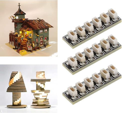 eMagTech 3X 6 Port Expansion Boards DIY Kit - Compatible with Lego and Other Building Blocks for LED Lights