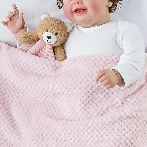 3-in-1 CREVENT Baby Lovey Blanket with Teether & Rattle | Plush Chewable Animal Head Security Blanket, Birthday Gift