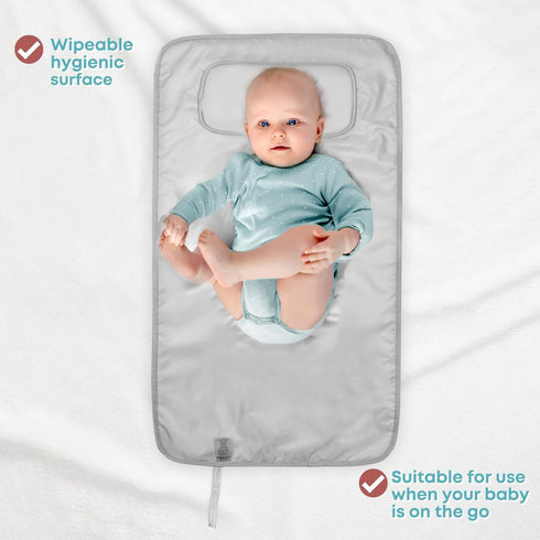 Portable Diaper Changing Pad - Waterproof Foldable Baby Changing Mat - Travel Diaper Change Pad - Lightweight Changing Pads for Baby - Baby Changer - Machine Washable - HAMUR HOME (Elephant)