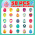 Waxkure 50 Pcs Egg Stickers, Basket Stuffers Basket StuffersDecoration Easter Egg Decoration, Easter Egg StickersEaster