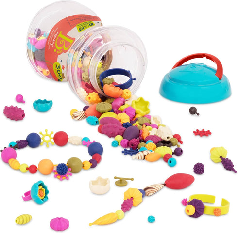B. toys Pop Arty! 300 Pcs Jewelry Making Kit - Creative Pop Snap Bead Set for Kids, DIY Craft Jewelry Making Kit for