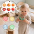 34Pcs Sets Set 3+ Wooden Play Food for Toddlers - Velcro Fruit and Veggies with Basket & Chopping Board, Play Food
