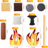 17 Pcs Pretend Camping Play Set - Decorative Round Throw Pillows, Safe Fake Campfire Plush Wood Shaped Floor Cushion