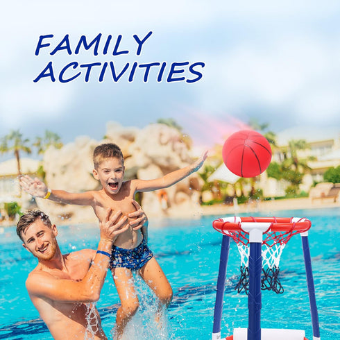EagleStone Pool Basketball Hoop, Floating Inflatable Pool Basketball Games with 2 Pool Balls and Pump
