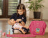 HappyVk Baby Doll Diaper Bag with Doll Changing Pad - Handbag for Girls, Owl Embroidery