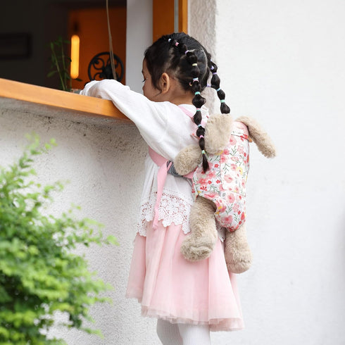 GAGAKU Baby Doll Carrier for Little Girls, Reborn Baby Doll Carrier for Toddlers 1-3 Years Old - Pink Rose of Sharon