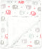 EVERYDAY KIDS Large Ultra Soft Gray and Pink Elephant Minky Baby Blanket, 30 x 40”, for Girls, Nursery Decor