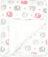 EVERYDAY KIDS Large Ultra Soft Gray and Pink Elephant Minky Baby Blanket, 30 x 40”, for Girls, Nursery Decor