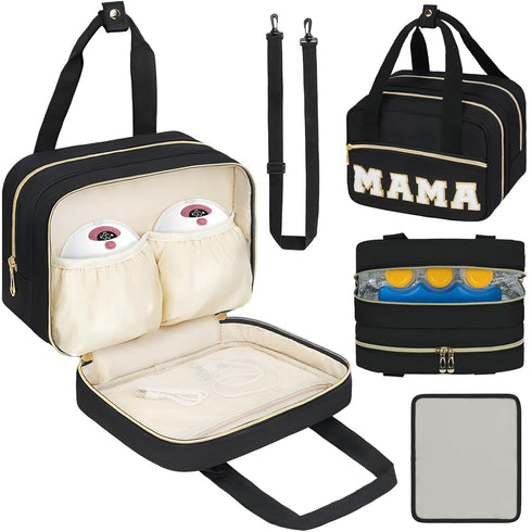 ZIOZERTT Wearable Breast Pump Bag,Breastmilk Cooler Travel Bag Compatible with Momcozy/Eufy/Elvie/Willow/Medela Breast Pump