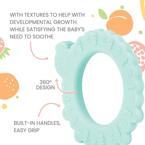 Lulyboo Baby Silicone Sensory Teething Sheep, Easy to Grip, Self Soothing Pain Relief for 0-12 Months (Aqua)