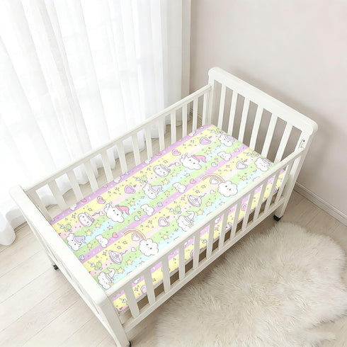 miaozhen 1 Pack 52x28 Cotton Baby Crib Sheets Soft Breathable Witch Potion Cartoon Newborns Crib Sheet for Nursery para