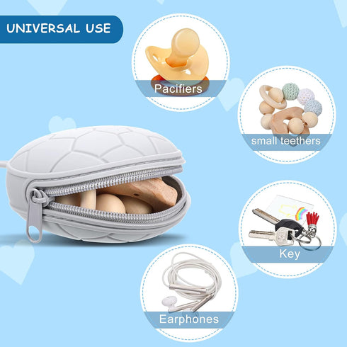 4 Set 2 2 Nuanchu Pieces Pacifier Holder Case Silicone Portable Pacifier Case Cover Pouch for Diaper Bag
