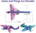 2PCS 3D 9" Printed Dragon with Wings Articulated Dragon Bookshelf Decor for Home Office