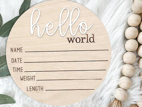 Spelable 3ps Its a Boy Its a Girl Wooden Sign & Hello World - Gender Reveal, Acrylic Boy or Girl Announcement, Birth