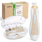 haakaa Baby Nail Care Electric Nail File Kit with LED Light, Baby Nail Clippers for Newborn/Infants, 6 Replacement Heads