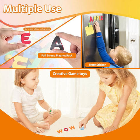 Magnetic Alphabet Puzzle for Toddlers - Foam Letters, Fridge Magnets for Preschool ABC Learning Toys, Random Color