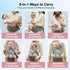 6-in-1 Baby Carrier, Ergonomic Baby Carrier Newborn to Toddler, Safety-Certified Infant Toddler Carrier with Hip Seat