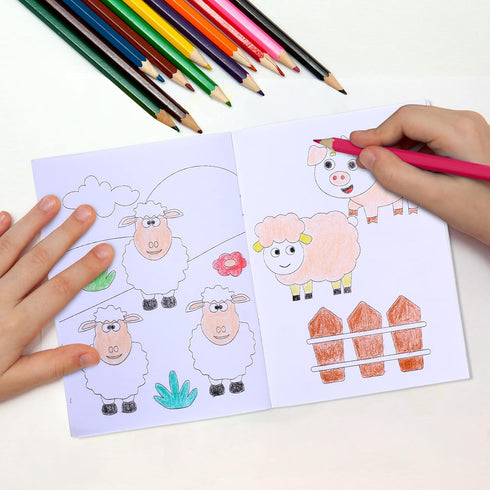 Faccito 48 Set Pcs Farm Party Favors Bulk Coloring Books Animals Mini Coloring Books Bulk for Kid DIY Art Drawing Book