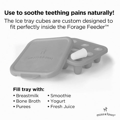 Frozen Moss and Fawn Little Explorer Kit - Silicone Breast Milk Popsicle Kit with Forage Feeder, Teething Popsicle Ice