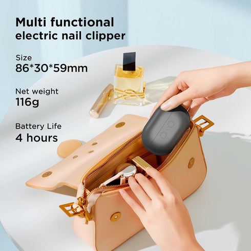 OVKUX 2025 Clippers,3 1 Trimming,Polishing&Fragments Upgraded Electric Baby Nail in Fingernail Storage with LED