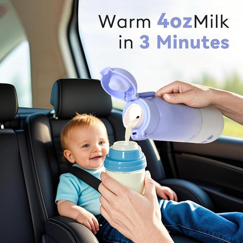 5 MOMFANN Portable Bottle Warmer for Travel, Dual Heating Modes Baby Milk Warmer On The Go for Breastmilk, Water