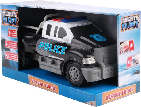 12" 3+ Mighty Fleet Rescue Force Police Pickup Truck Toy with Realistic Lights & Sounds, Durable Construction