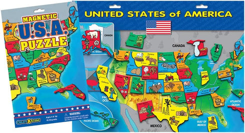 Create-A-Scene USA Puzzle Magnetic Playset — Portable Mess-Free Magnet Activities for Ages 3+ — Creative Fun