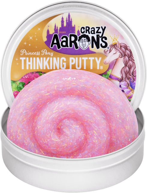 Crazy Aaron's Thinking Putty Princess Pony - 4" Pink Sparkle Putty, Non-Toxic, Made in USA