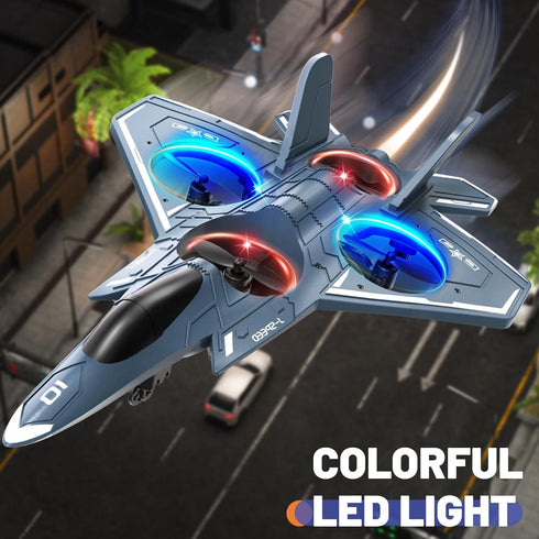 14+, 360 Foam Remote Control Airplanes RC Planes for Kids Adults RC Airplane Fighter Jet with Light, Flip Fighter Jet