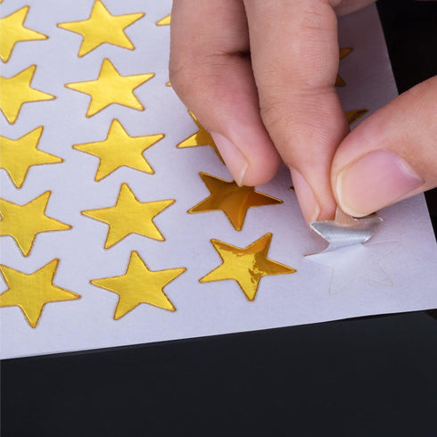 Kenkio 3500 Count Star Stickers, Gold Silver Self-Adhesive Stickers