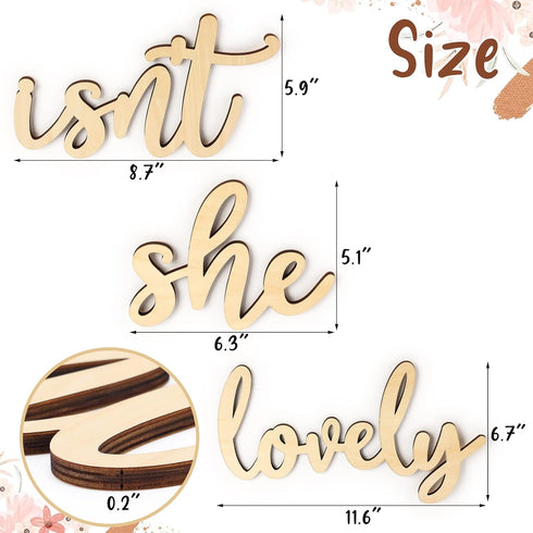 Huray Rayho Isnt She Lovely Wood Sign Boho Girls Bedroom Kids Room Wooden Wall Art Shelf Decor Decoration for Hanging