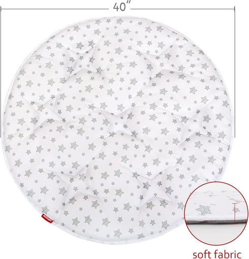 D=40'' Kids Pop Up Tent with Anti Slip Bottom, Round Play Mat for Baby, Indoor Playhouses Quilted Mat, Round Area Rug