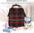 FHEDVBN Backpack Mummy Backpacks Daypack Red and black plaid Diaper Bag for Women Multifunction Waterproof for Mom Dad
