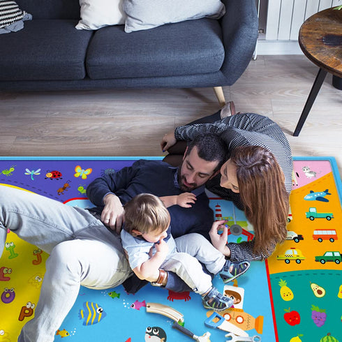 Tummy Baby Crawling Mat,Baby Play Mat for Floor,Large Cotton Educational Time Mat, Foldable Non-Slip Super Soft Padded