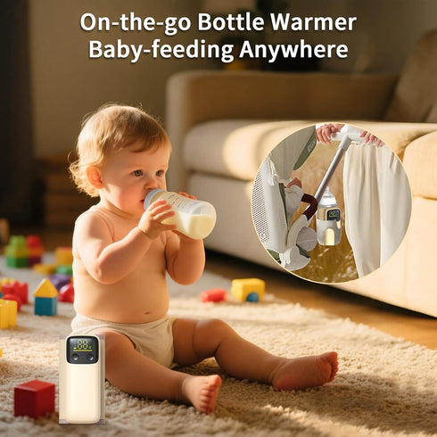 VVU&CCO 5-8 Portable Bottle Warmer, Travel-Friendly, Precise Temp-Control & LCD Display, Long Battery Life