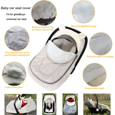 Cozy Car Seat Cover Baby Carseat Covers,Car Seat Covers for Babies Winter,Universal Infant Car Seat Canopy Shield