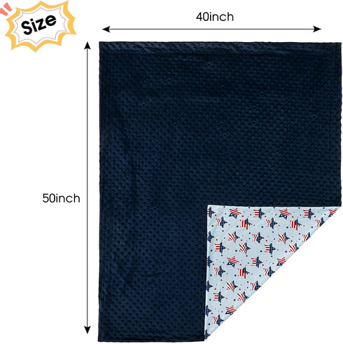40x50 Inches, david's kids Micro Fleece Minky Baby Blanket for Boys Girls with Double Layer and Soothing Raised Dots