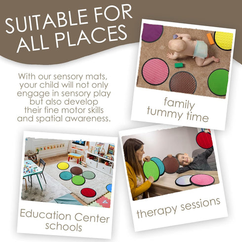 16 Set 3 Gift(8.3 Inch) Upgraded Sensory Mats, Mixed Colors Sensory Toys for Kids with Autism, Tactile Wall Panel