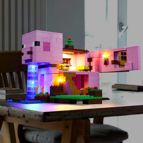 BrickBling Light Kit for Lego Minecraft Pig House 21170 Playset, Creative Lighting for Lego Pig House