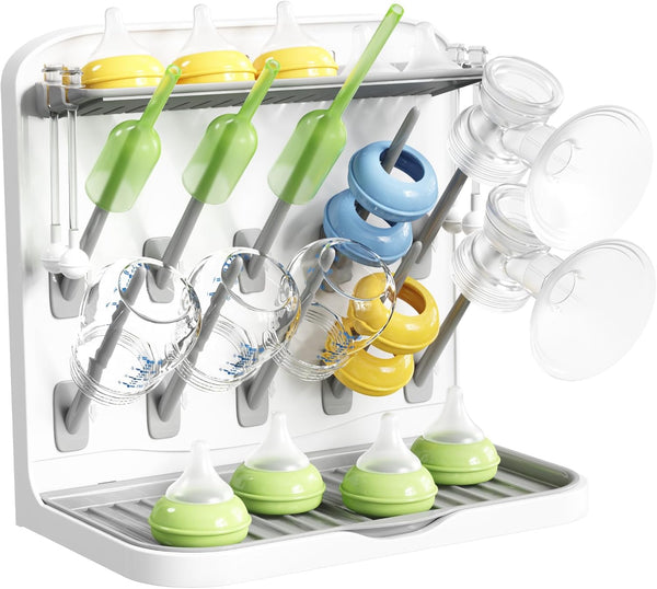Lifewit Baby Bottle Drying Rack with 10 Hooks, Newborn Essentials Must Haves,